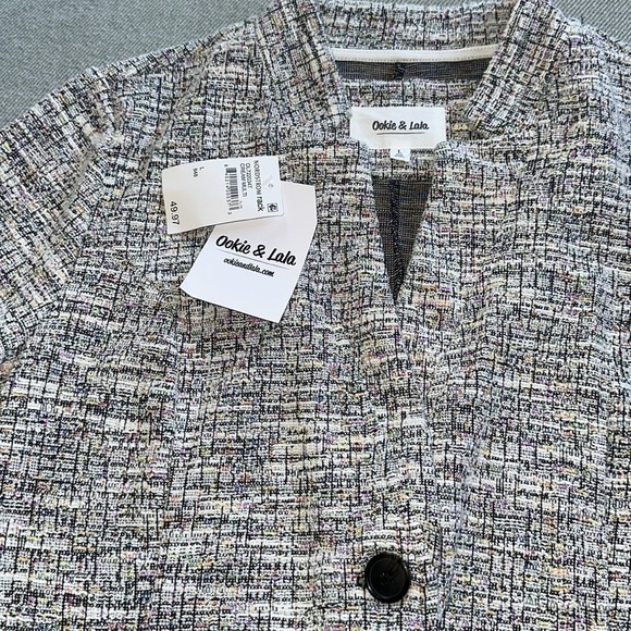 NWT Nordstrom Brand Tweed Single  Button Blazer - Picture 3 of 9